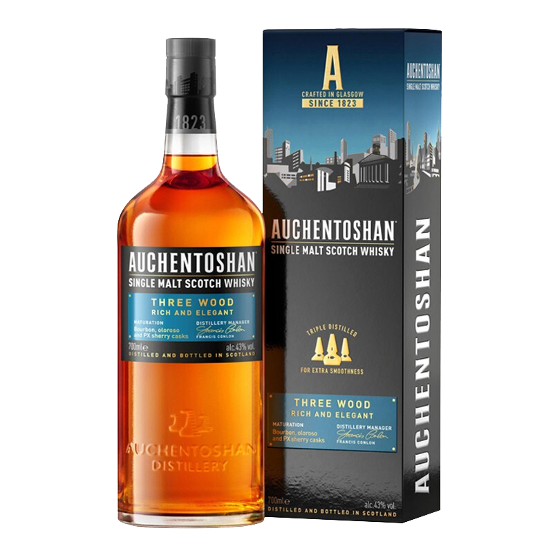 欧肯特轩三桶单一麦芽威士忌 Auchentoshan Lowland 低地产区洋酒