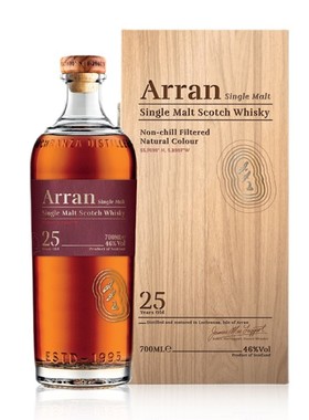 艾伦25年 Arran 阿蓝单一麦芽苏格兰威士忌原装进口洋酒700ml行货