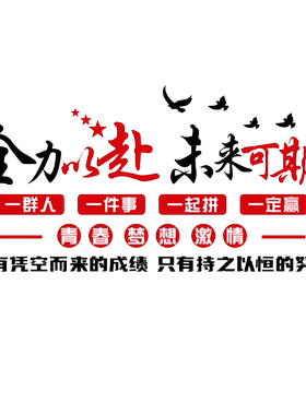 励志标语公司企业办公室文化墙面