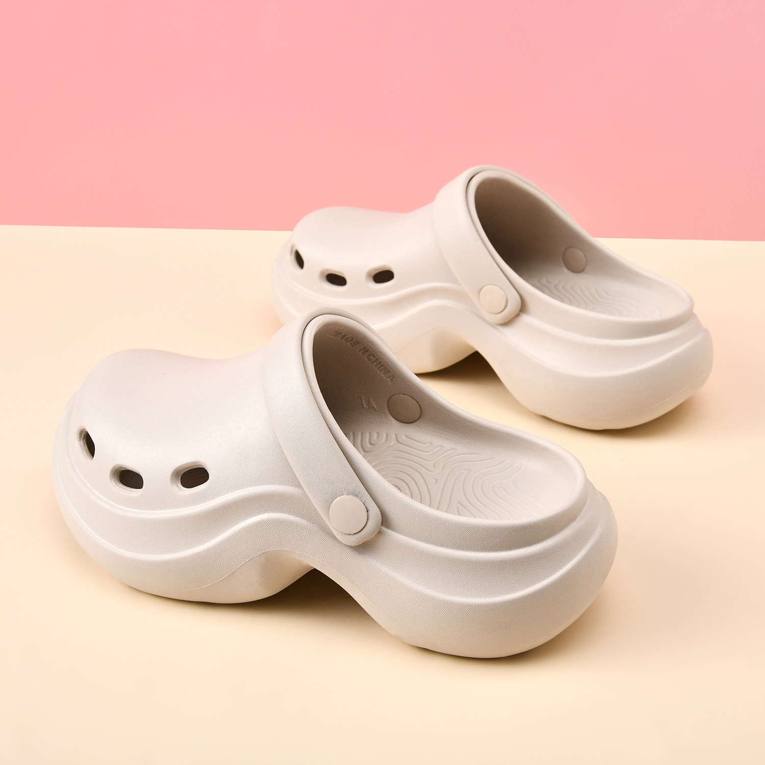 厚底包头拖鞋女款夏季外穿新款防滑防水两穿厨师鞋户外沙滩一脚蹬,女鞋,包头拖,淘宝优惠券,粉丝福利购,淘宝优惠卷