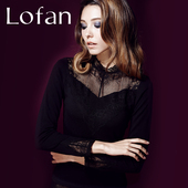 Lofan柔软女士保暖衣贴肤气质打底蕾丝花边秋衣秋冬保暖内衣8040