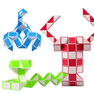 奇艺儿童百变魔尺72段幼儿园玩具益智异形魔方彩虹长条魔王初学者