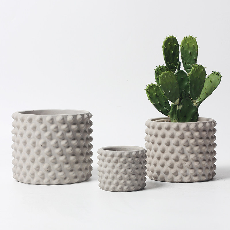 水泥简约风可diy几何泡泡形状多肉植物蕨类素胚透气花盆清仓特价