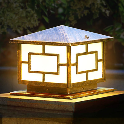 太阳能柱头灯户外防水围墙灯花园别墅大门灯柱子灯家用庭院墙头灯 虎窝淘