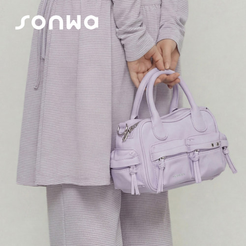 SONWA/原创 布里尼奥波士顿包 多口袋防水保龄球吐司包手提斜挎包