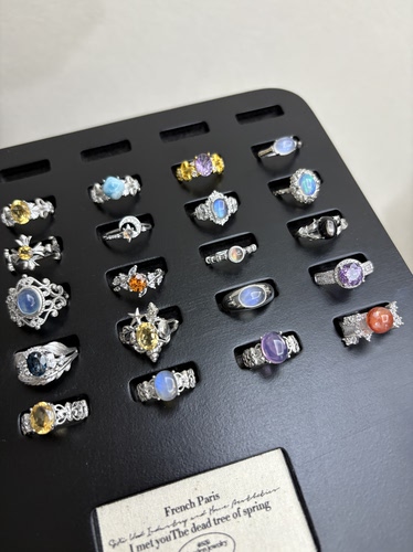 3.26更新天然水晶戒指彩宝伦敦蓝石榴石紫水晶精致小众饰品礼物