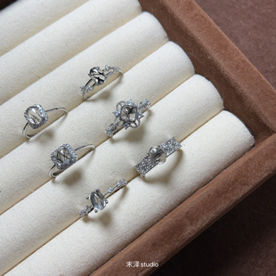 末泽［黑发晶戒指］小众精致设计天然水晶戒指食指活口可调节饰品