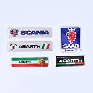 适用于SAAB萨博啊巴斯蝎子车身贴SAAB 改装装饰贴 金属标尾箱标贴