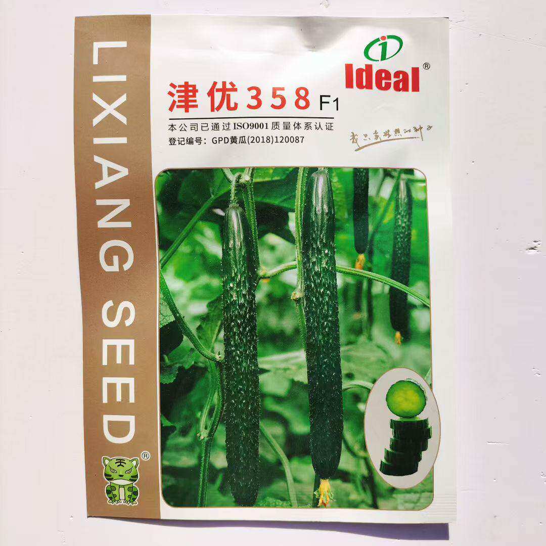 理想津优358黄瓜种子绿皮绿瓤甜脆嫩绿黄瓜青瓜绿刺黄瓜蔬菜种籽
