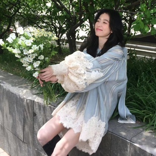 周雨彤同款 澳洲仙牌蕾丝重工两件套连衣裙