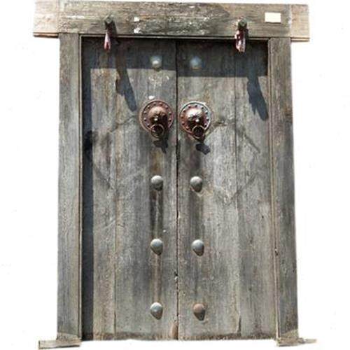 农村老旧木门实木仿古中式双开旧门窗民俗老物件窗户怀旧复古装.