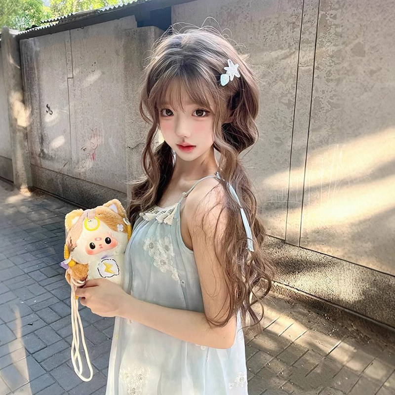 假发女长发长卷发网红大波浪漫画空气刘海气质修脸自然全头套式