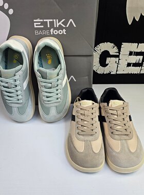 老美KTA女子秋季大脚丫赤足宽楦超轻运动休闲鞋宽体拼色系软底萌