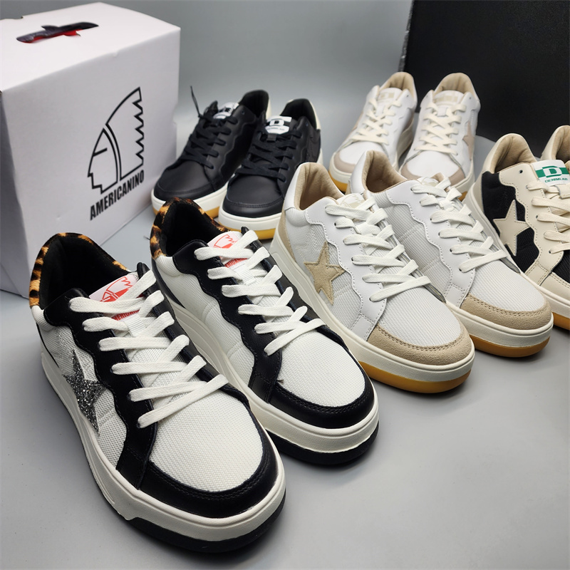 老美潮板女子春秋牛皮重工滑板鞋时尚休闲鞋防滑真皮拼色2024新款