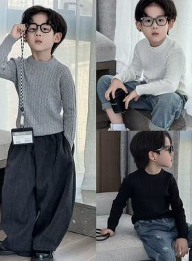 男童毛衣2025新款儿童秋冬针织衫中大童装休闲上衣帅气百搭打底衫