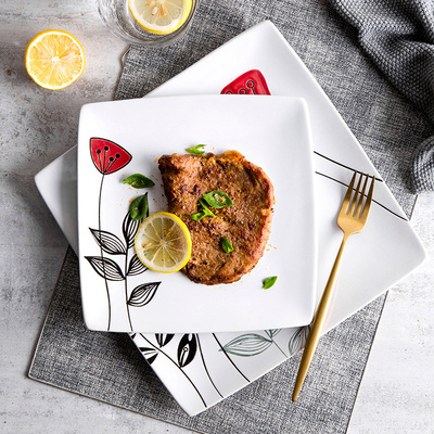 平盘牛排盘方盘圆盘植物花卉