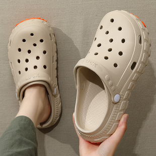 男款 夏季 开车洞洞鞋 轮胎底纹2025新款 外穿防滑户外钓鱼凉拖鞋 男士