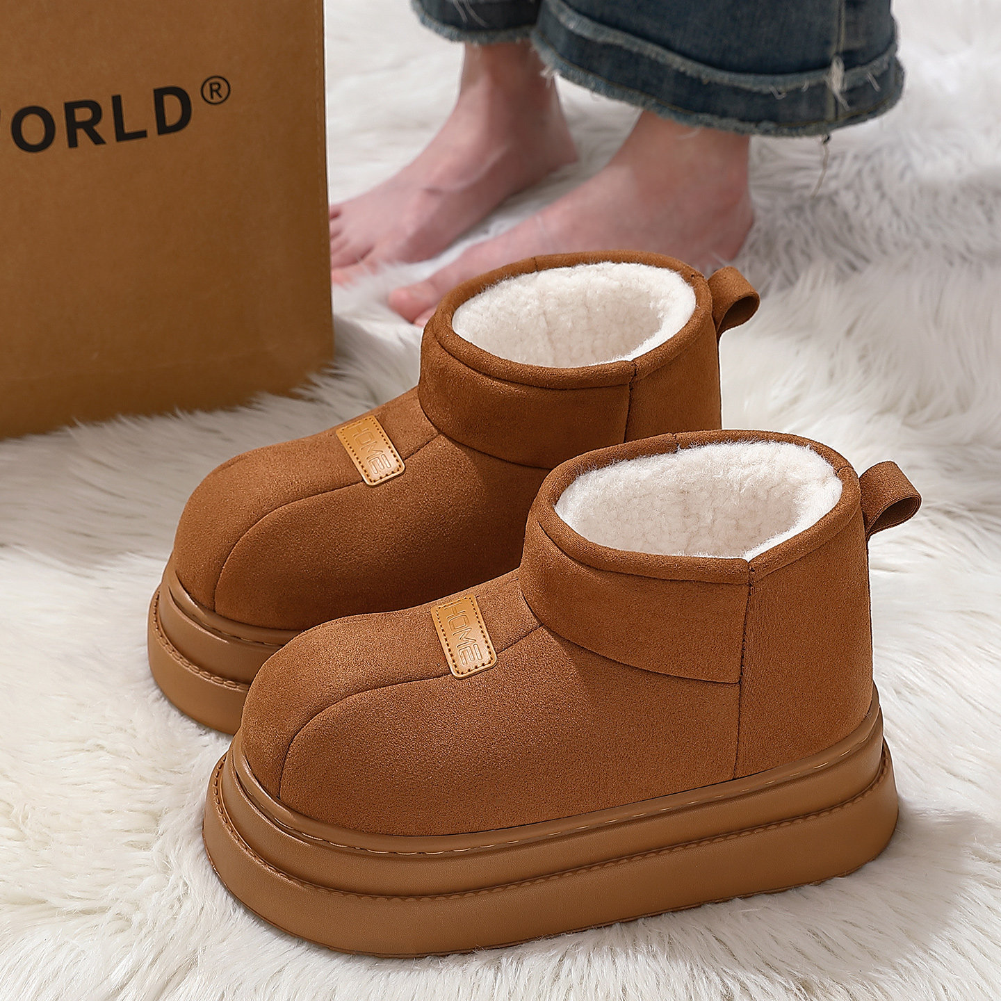 高帮棉拖鞋女士冬季包跟2025新款室内家居保暖加绒厚底棉鞋女外穿,女鞋,包头拖,淘宝优惠券,粉丝福利购,淘宝优惠卷