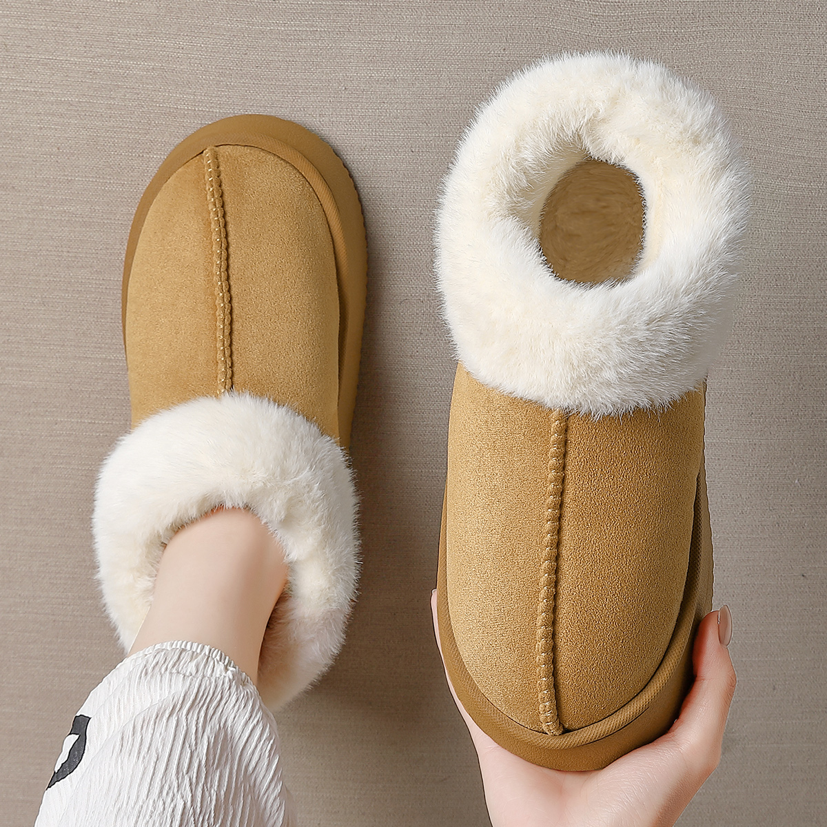 勃肯棉拖鞋女款包跟冬季外出