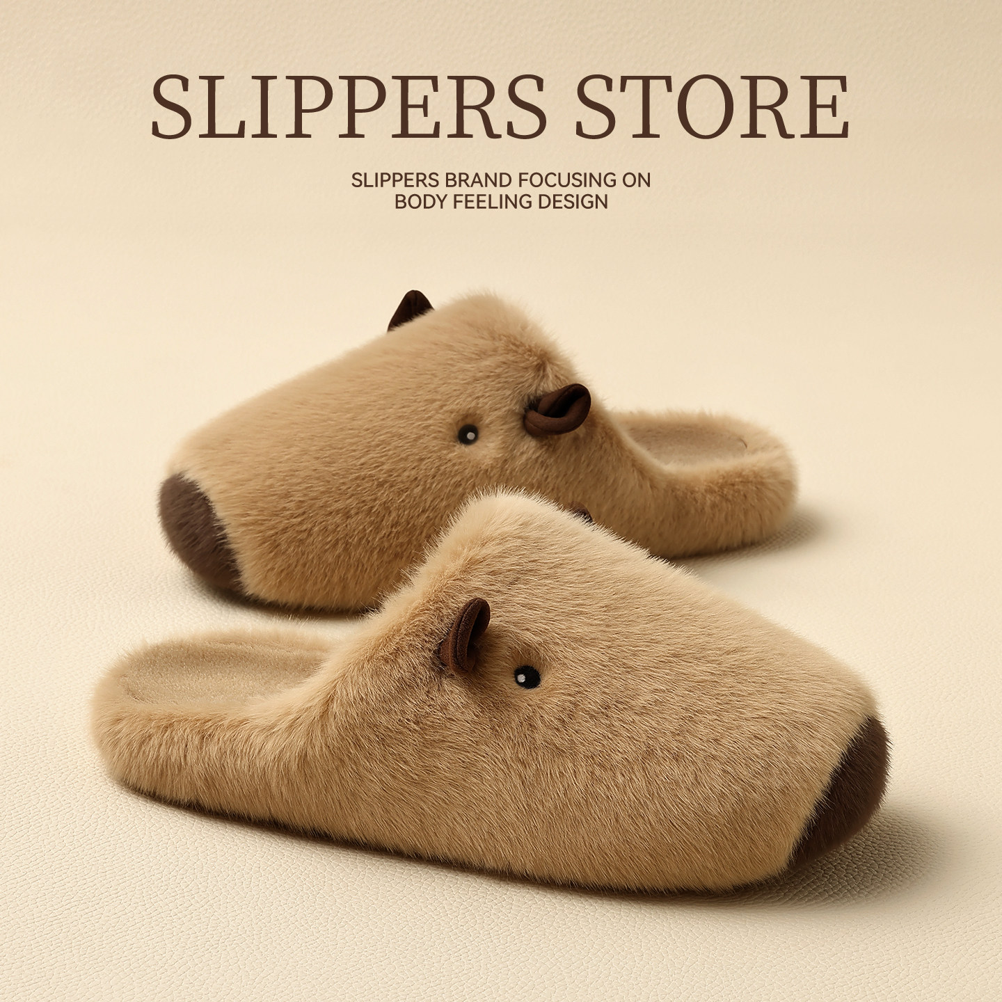 猫力2026新款卡皮巴拉棉拖鞋女士秋冬季室内保暖居家防滑棉拖男士