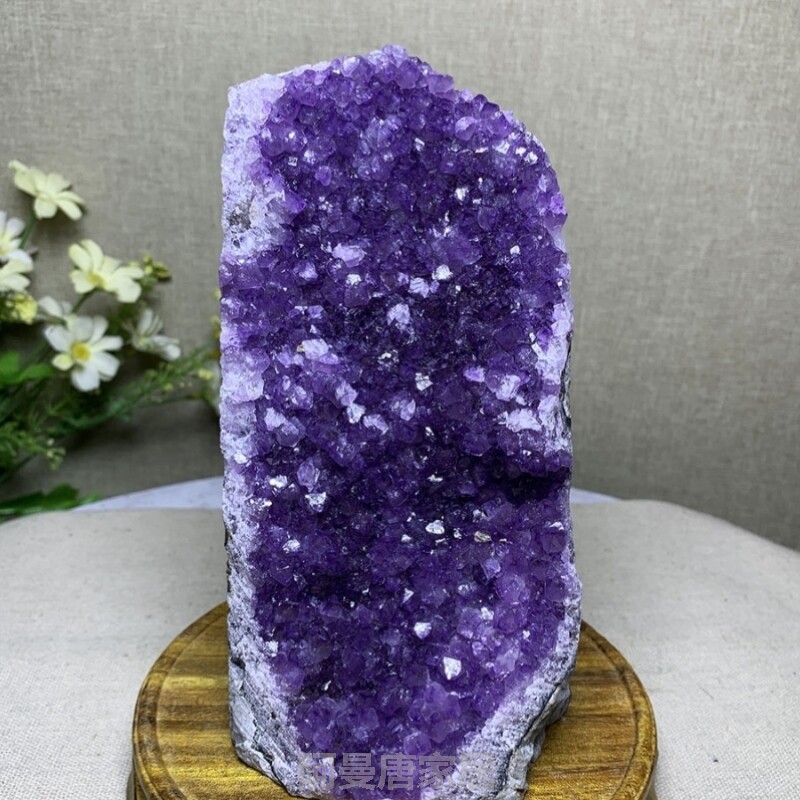 天然乌拉圭紫水晶洞钱袋子紫晶簇洞片装饰摆件玛瑙水晶聚宝盆消磁