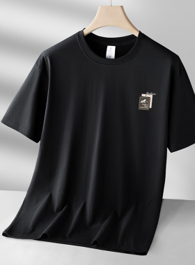 大码男装纯棉短袖T恤男胖子加肥加大夏季320斤肥佬半截袖体恤汗衫