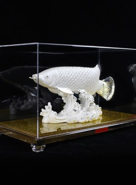 足银金龙鱼摆件家居电视柜中式客厅玄关酒柜公司店铺乔迁开业礼品