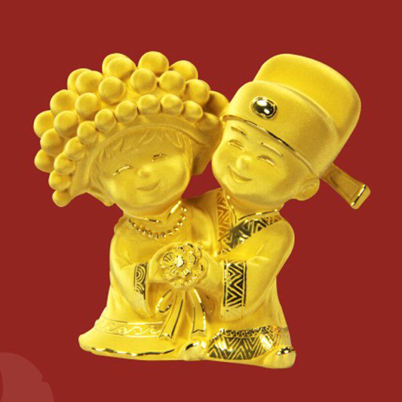 厂家定制纯黄金摆件999足金婚庆礼品新人结婚贺礼收藏保值工艺品