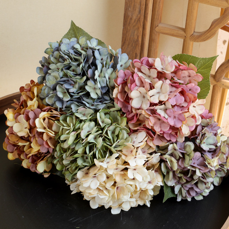 莱雅花艺秋色短绣球花美式乡村