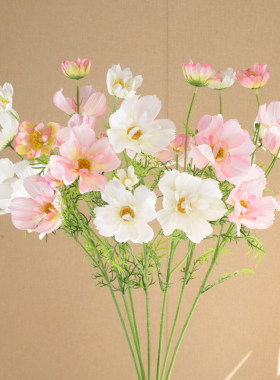 莱雅花艺仿真花桌摆波斯菊单枝