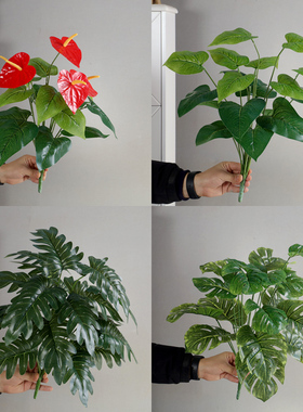 清仓客厅仿真绿植龟背竹小盆栽假绿植摆件装饰假花仿真花摆设