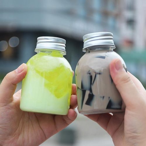 一次性奶茶瓶塑料瓶PET200ml小容量迷你大肚瓶便携迷你mini外卖瓶