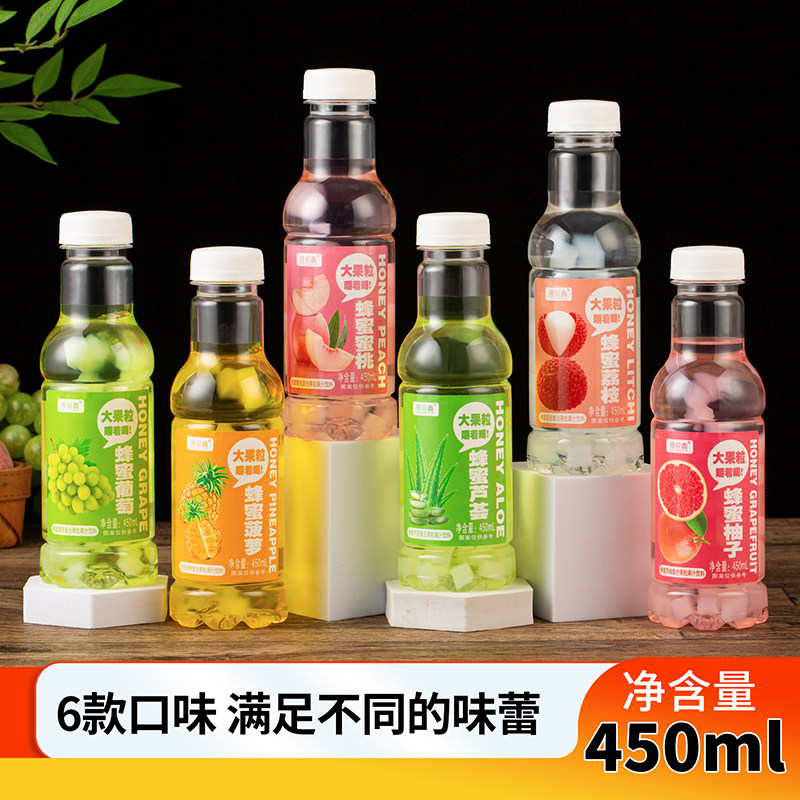 蜂蜜大果粒饮料整箱15瓶450ml