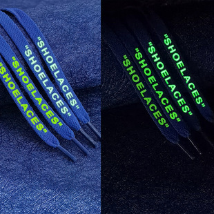 李佳琦推荐夜光shoelaces鞋带印刷英文字母扁平适配运动鞋彩色