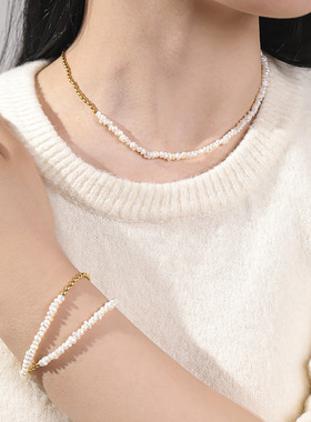 英国cherry kitty新款温柔淡水珍珠项链简约百搭手工锁骨链双层