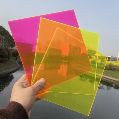 彩色透明亚克力板荧光色透光有机玻璃板35mm厚荧光黄绿红定制加工
