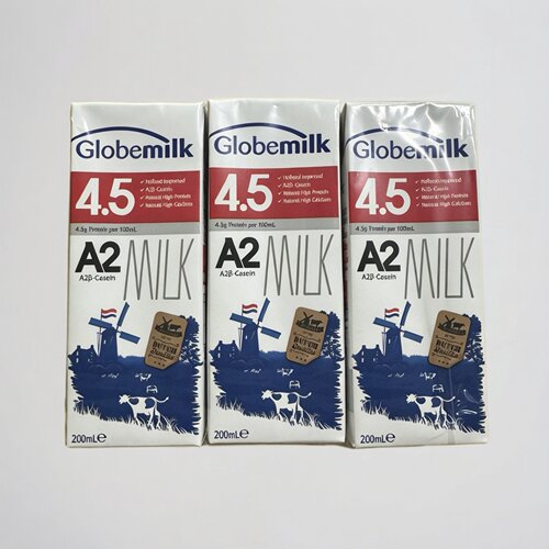 荷兰进口Globemilk荷高4.5A2纯牛奶200ml散装高钙营养健康奶