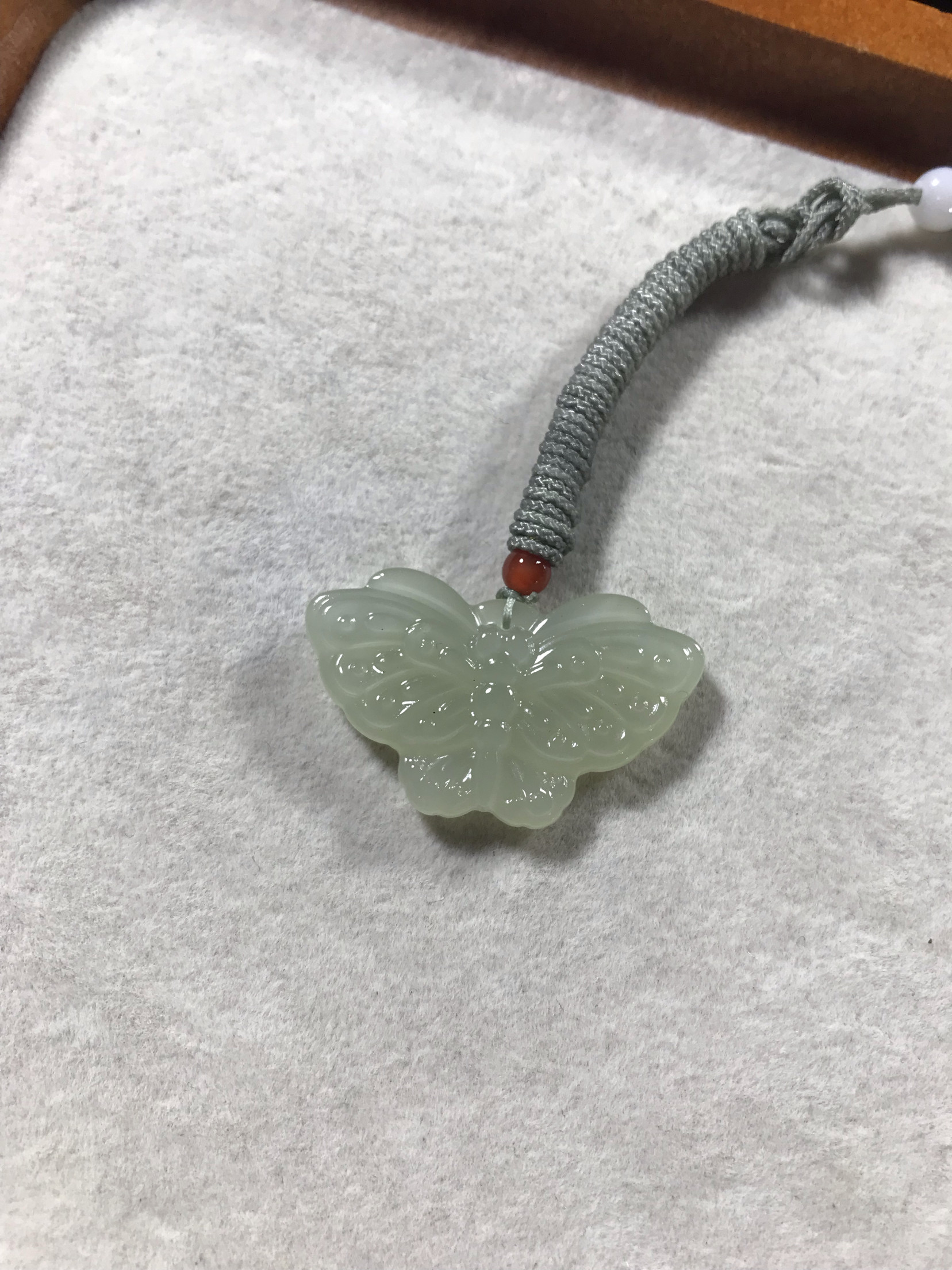 纬度玉器和田玉蝴蝶青海老坑料冰底玉石项链挂坠国风气质款吊坠