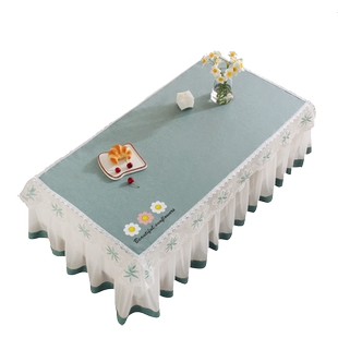 桌布免洗防水防油布艺长方形餐桌桌布ins风轻奢高级感茶几布台布