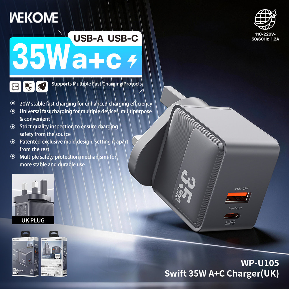 WK港澳欧35w充电器手机快充插头图片