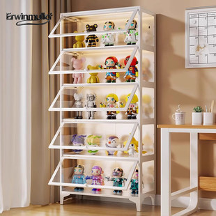 德国进口手办展示柜玻璃陈列柜防尘收藏储物柜展示架钢制收纳柜子