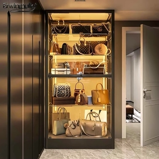 德国进口包包展示柜奢侈品收纳柜卧室放皮包储物柜带锁落地置物架