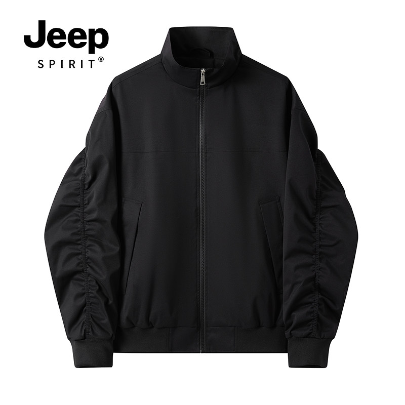 JEEP SPIRIT春秋时尚流行美式立领夹克男宽松百搭休闲风飞行外套