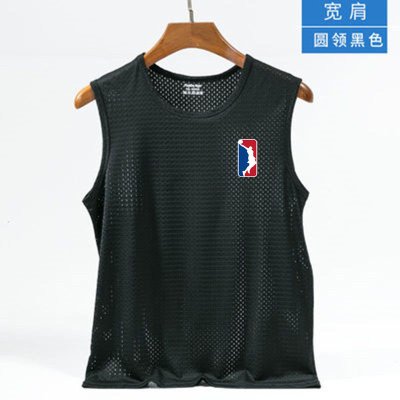篮球坎肩背心男运动无袖T恤大码休闲健身服训练网眼 球服速干透气