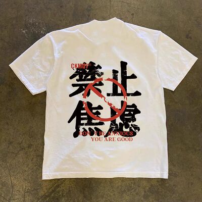 欧美街头ersize禁止焦虑潮牌夏季欧美高街重磅短袖T恤男女