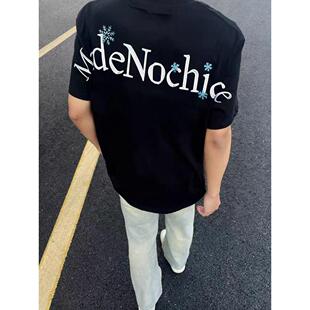 美式潮牌个性百搭字母刺绣t恤男生款式设计感痞帅短袖t恤高街男