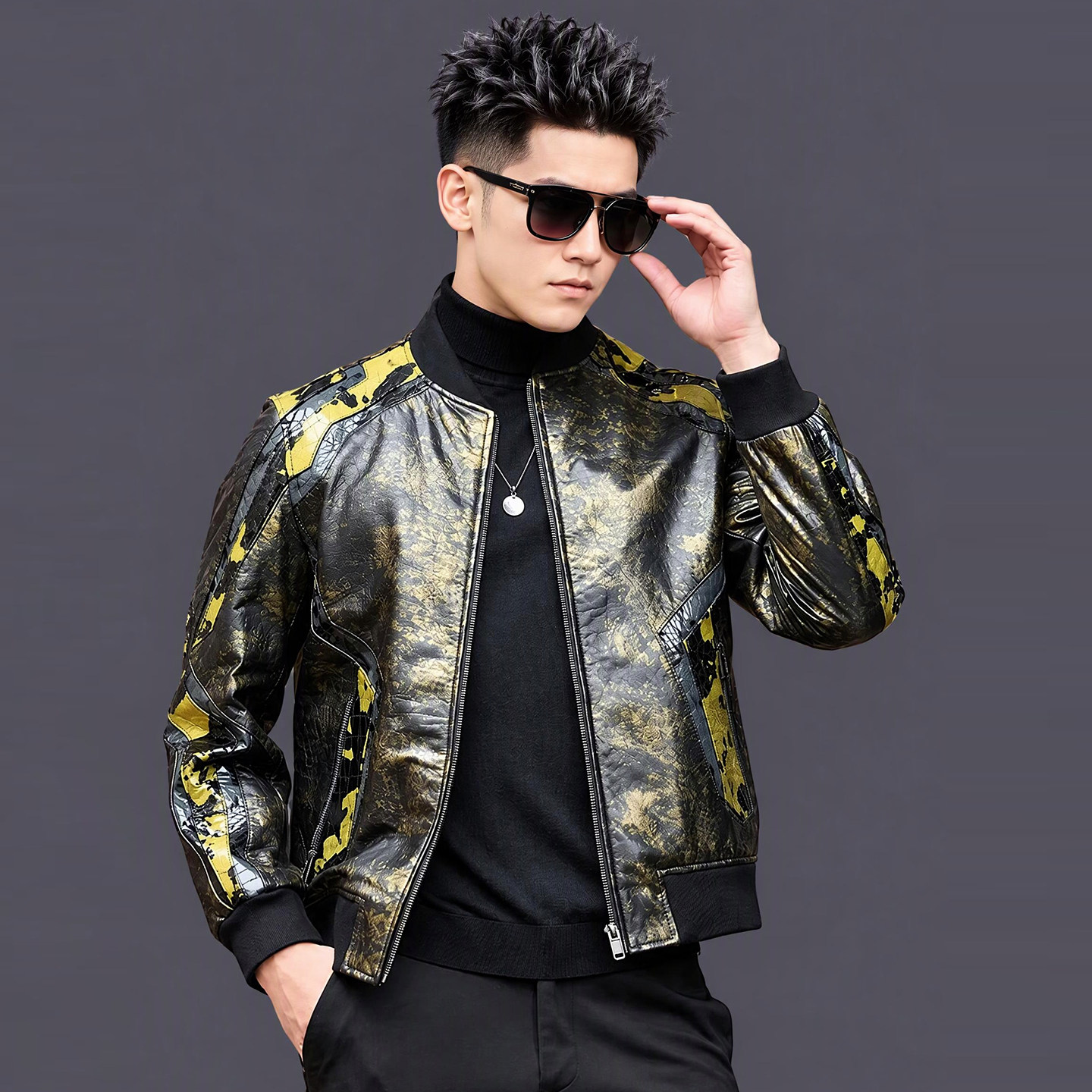 海宁真皮皮衣男2026春秋新款纯羊皮棒球服机车夹克绵羊皮外套短款