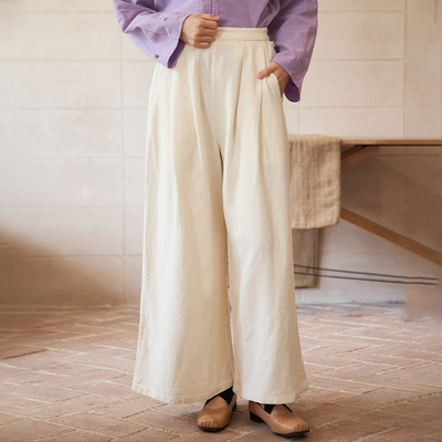 【照本堂女装】2026春季新款长裤女8支宽松舒适垂感阔腿裤W22679