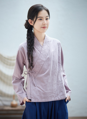 照本堂2026春季新款棉麻上衣高端中式汉服国风茶服舒适21支w1359