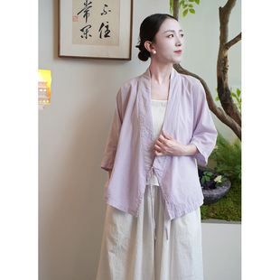【照本堂】2026夏季新款棉麻女装30支新中式国风系带汉服W12997